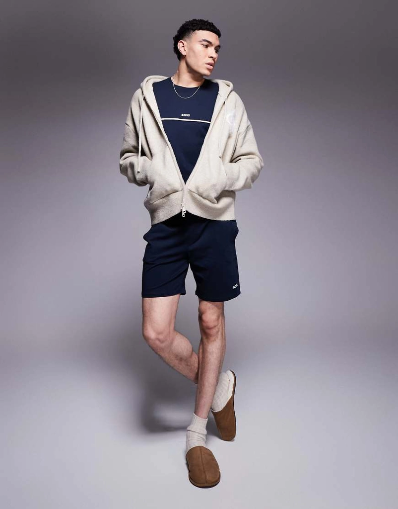 Boss Bodywear Unique logo shorts in navy CO-ORD